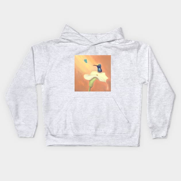 Little Hummingbird Kids Hoodie by Artofokan